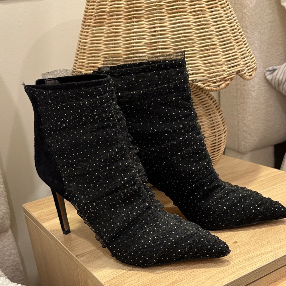 Sam Edelman size 8.5 Embellished Pointed-Toe Ankle Boots